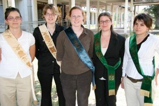 Young women adopted as Aspirants du Devoir, wearing their “colour”